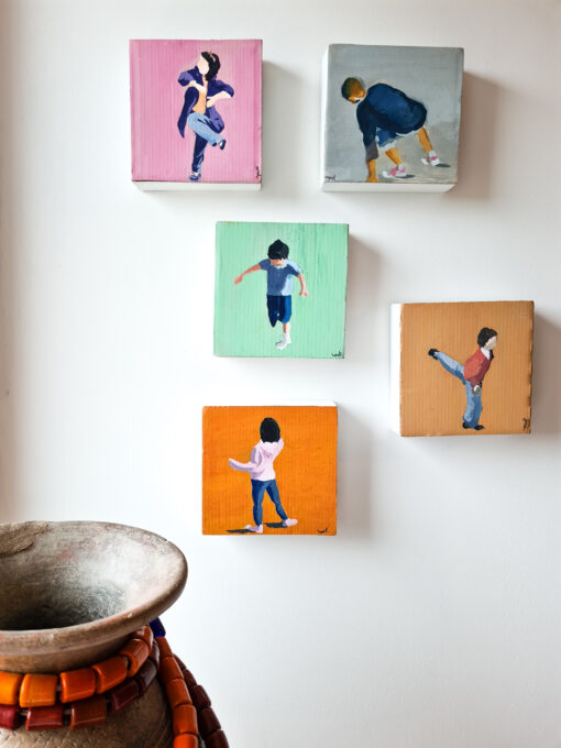 online sale of gouache on cardboard little portraits